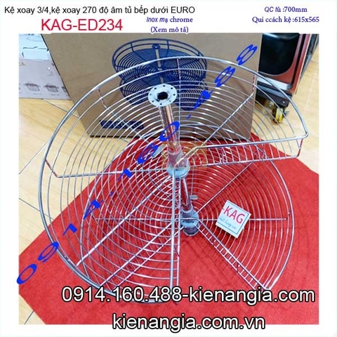 Mâm xoay 270 độ tủ D700,mâm xoay 3 phần 4 tủ bếp EUROGOLD-KAG-ED234