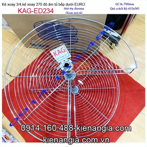 Mâm xoay 270 độ tủ D700,mâm xoay 3 phần 4 tủ bếp EUROGOLD-KAG-ED234