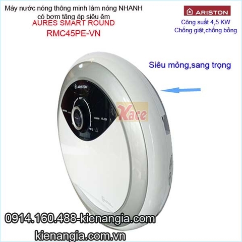 Máy nước nóng bơm siêu êm ARISTON-AURES SMART ROUND KAG-RMC45PE-VN