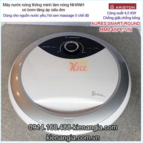 Máy nước nóng bơm siêu êm ARISTON-AURES SMART ROUND KAG-RMC45PE-VN