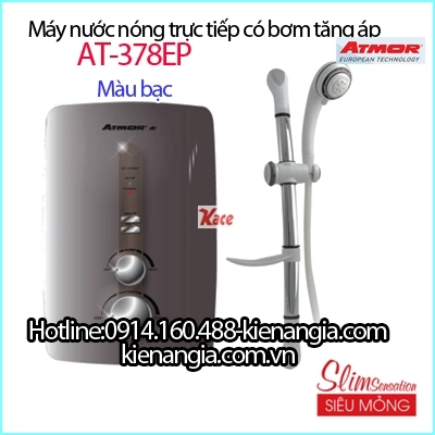 Máy nước nóng bơm tăng áp Atmor KAG-AT-378EP-bạc