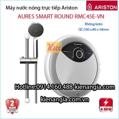 Máy nước nóng không bơm Ariston AURES SMART ROUND KAG-RMC45E-VN
