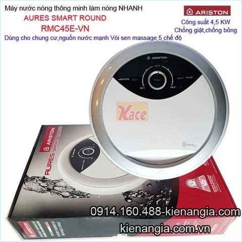 Máy nước nóng không bơm Ariston AURES SMART ROUND KAG-RMC45E-VN