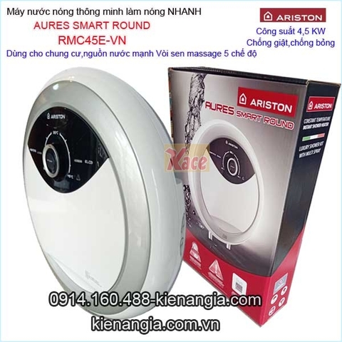 Máy nước nóng không bơm Ariston AURES SMART ROUND KAG-RMC45E-VN