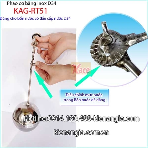 Phao cơ inox d34 KAG-RT51