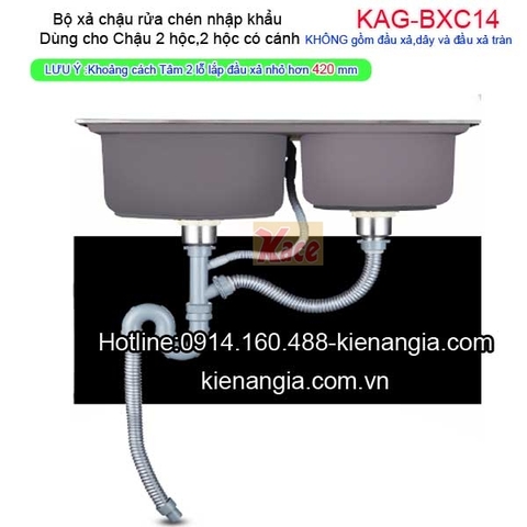 Siphon chậu rửa chén bát 2 hộc KAG-BXC14