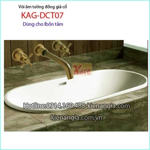 Vòi âm tường bồn tắmlavabo đồng giả cổ KAG-DCT07