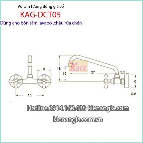 Vòi âm tường bồn tắmlavabochậu rửa KAG-DCT05