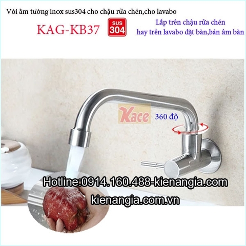 Vòi lạnh âm tườngvòi xả bồn tắm inox sus304 KAG-KB37