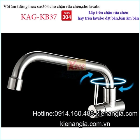 Vòi lạnh âm tườngvòi xả bồn tắm inox sus304 KAG-KB37