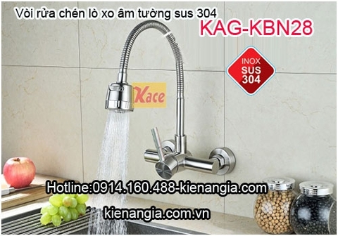 Vòi bếp âm tường lò xo sus34 KAG-KBN28