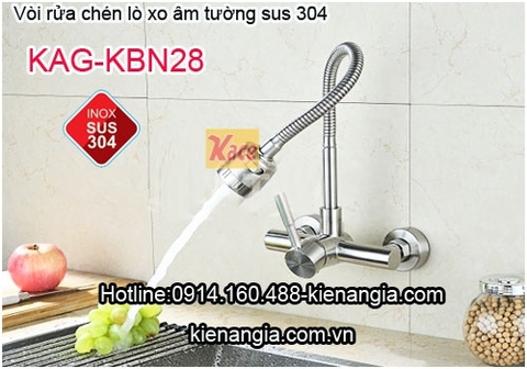 Vòi bếp âm tường lò xo sus34 KAG-KBN28