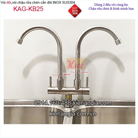 Vòi bếp lạnh đôi inox sus 304 KAG-KB25