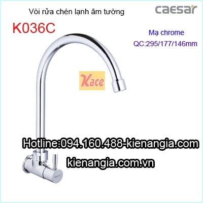 Vòi bếp lạnh âm tường Caesar-K036C