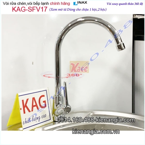 Vòi bếp lạnh,Vòi chậu rửa chén chính hãng INAX KAG-SFV17