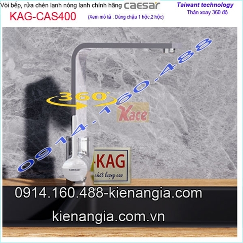 Vòi bếp nóng lạnh chính hãng CAESAR KAG-CAS400