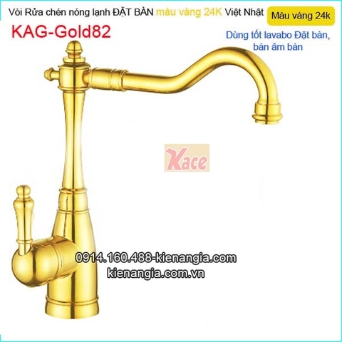 Vòi bếp nóng lạnh đồng màu vàng 24K KAG-Gold82