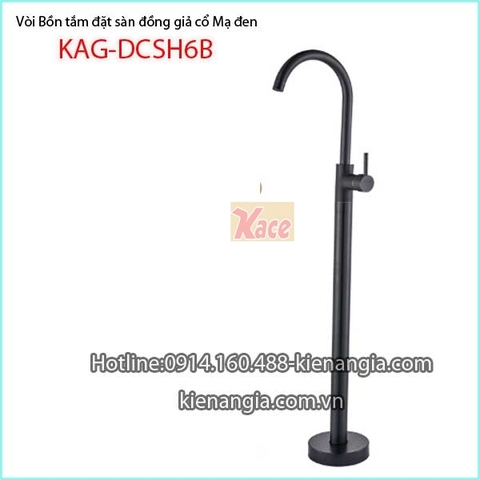 Vòi bồn tắm đặt sàn đồng giả cổ mạ đen KAG-DSCH6B