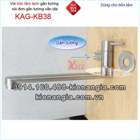 Vòi rửa chén lạnh,gắn tường bồn tắm lạnh inox sus304-KAG-KB38