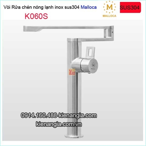Vòi chậu rửa chén nóng lạnh inox sus304 Malloca-K060S