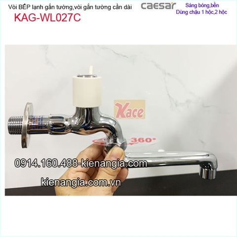 Vòi rửa chén lạnh gắn tường ,vòi bồn tắm lạnh CAESAR WL027C