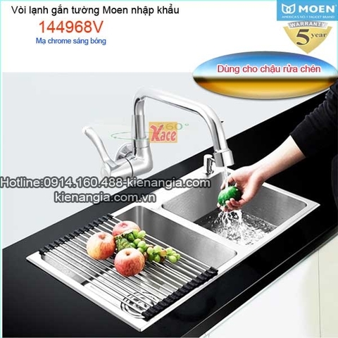 Vòi bếp lạnh gắn tường,vòi xả bồn Moen Mỹ 144968V