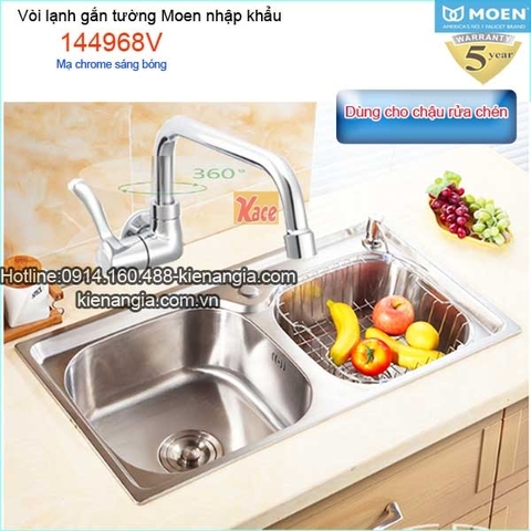 Vòi bếp lạnh gắn tường,vòi xả bồn Moen Mỹ 144968V