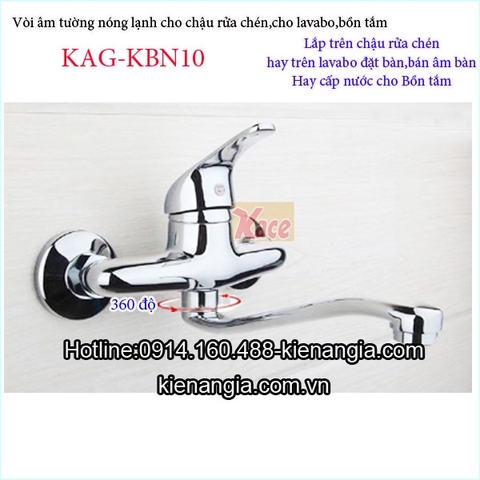 Vòi rửa chén âm tường nóng lạnh,vòi bồn tắm KAG-KBN10