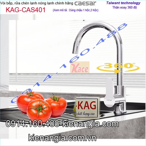 Vòi rửa chén bát nóng lạnh Caesar KAG-CAS401