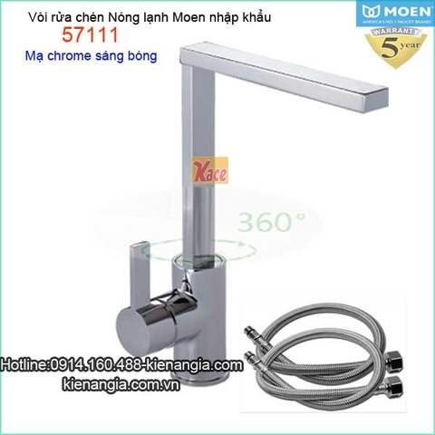 Vòi rửa chén bát nóng lạnh Moen-Mỹ 57111