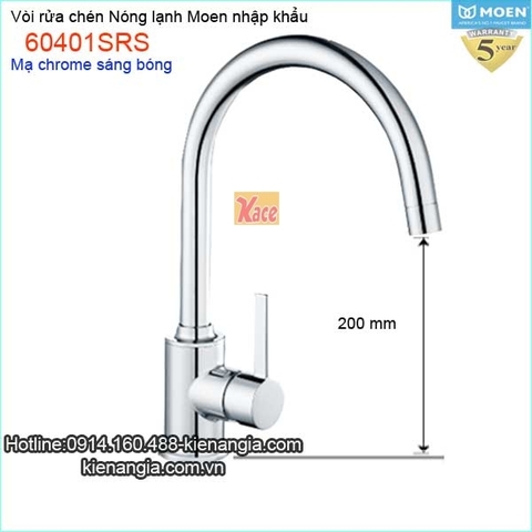 Vòi rửa chén bát nóng lạnh Moen-Mỹ 60401SRS
