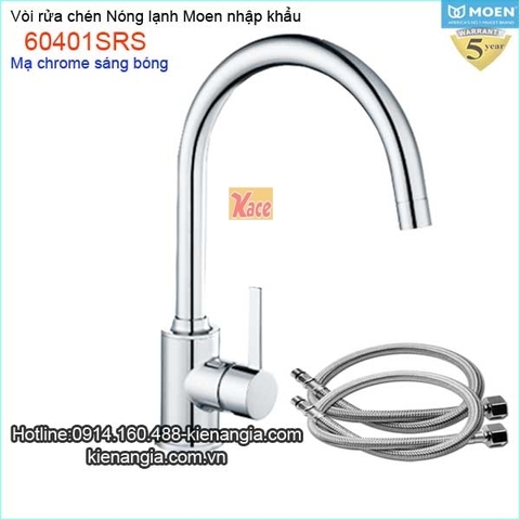 Vòi rửa chén bát nóng lạnh Moen-Mỹ 60401SRS