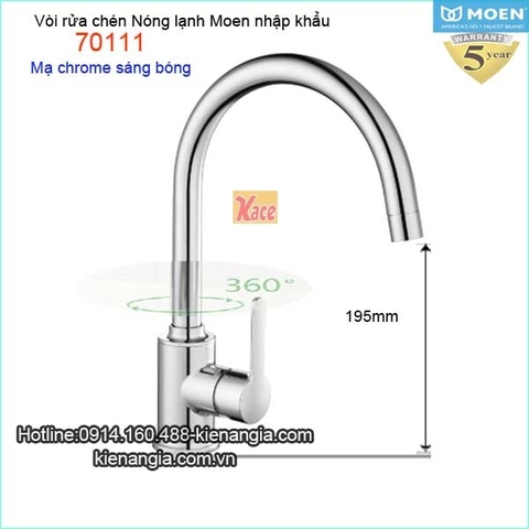 Vòi rửa chén bát nóng lạnh Moen-Mỹ 70111