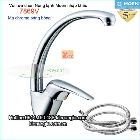 Vòi rửa chén bát nóng lạnh Moen-Mỹ 7869V
