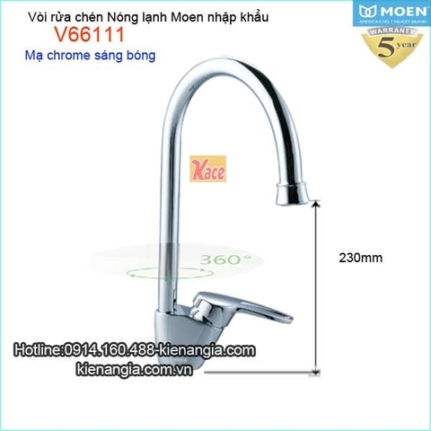 Vòi rửa chén bát nóng lạnh Moen-Mỹ V66111