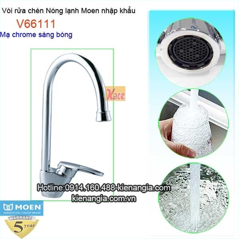 Vòi rửa chén bát nóng lạnh Moen-Mỹ V66111