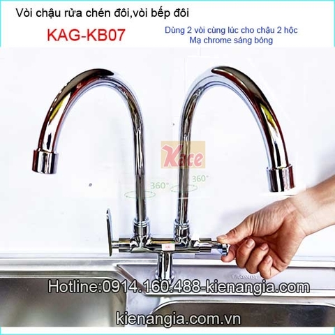 Vòi rửa chén đôi,vòi bếp đôi KAG KB07