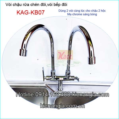 Vòi rửa chén đôi,vòi bếp đôi KAG KB07
