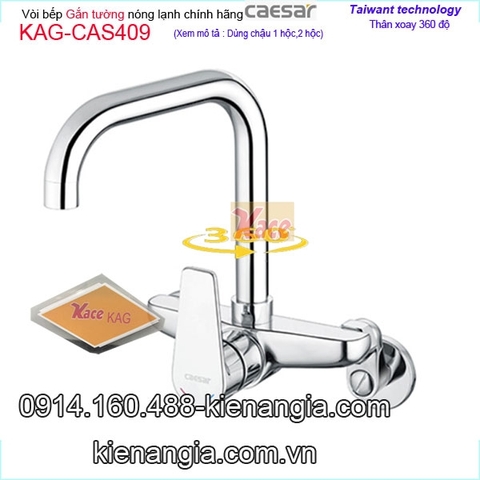 Vòi rửa chén gắn tường Caesar chính hãng KAG-CAS409