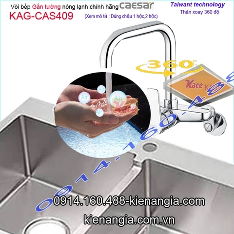 Vòi rửa chén gắn tường Caesar chính hãng KAG-CAS409