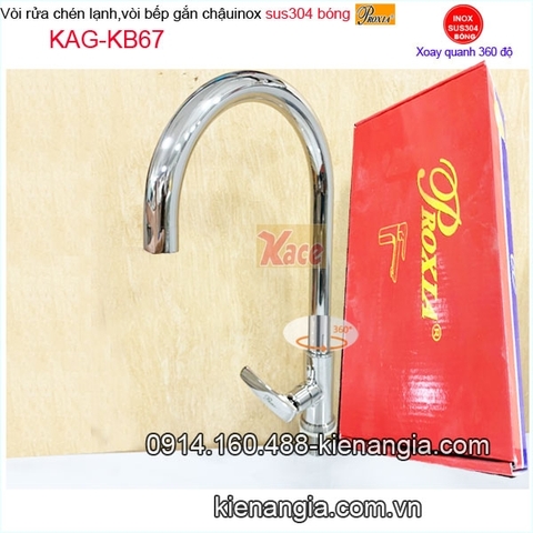 Vòi rửa chén inox bóng sus304 Proxia KAG-KB67