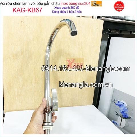 Vòi rửa chén inox bóng sus304 Proxia KAG-KB67