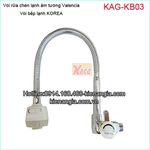 Vòi rửa chén lạnh âm tường lò xo Valencia KAG-KB03