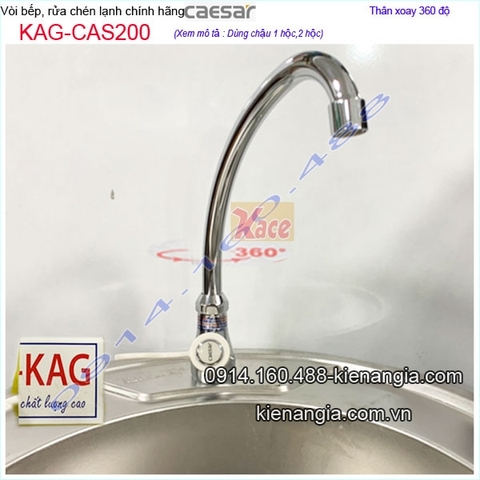 Vòi rửa chén lạnh Caesar chính hãng KAG-CAS200