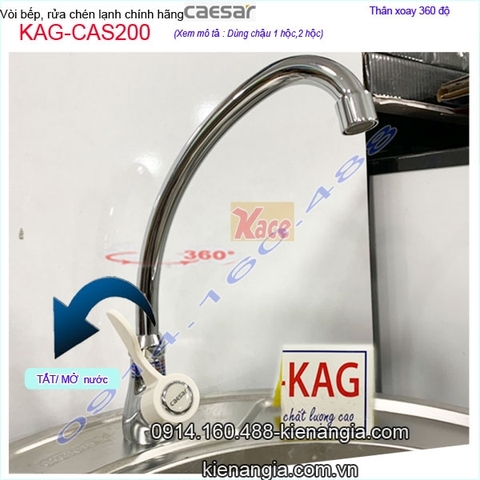 Vòi rửa chén lạnh Caesar chính hãng KAG-CAS200