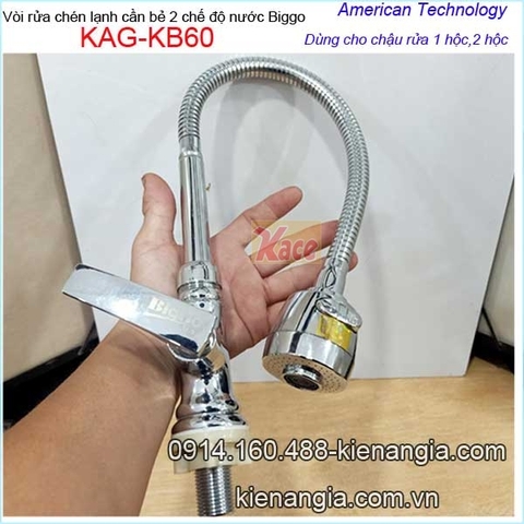 Vòi rửa chén lạnh cao cấp cần bẻ 2 chế độ BiggoKAG-KB60