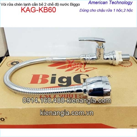 Vòi rửa chén lạnh cao cấp cần bẻ 2 chế độ BiggoKAG-KB60