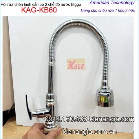 Vòi rửa chén lạnh cao cấp cần bẻ 2 chế độ BiggoKAG-KB60