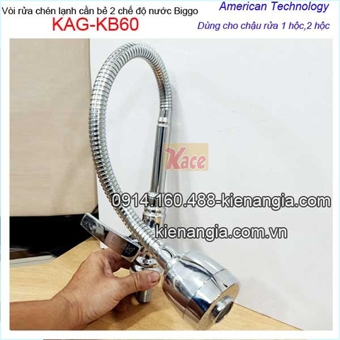 Vòi rửa chén lạnh cao cấp cần bẻ 2 chế độ BiggoKAG-KB60