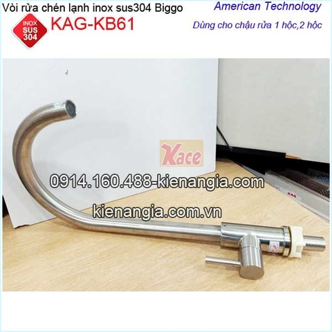 Vòi rửa chén lạnh cao cấp inox sus304 Biggo KAG-KB61
